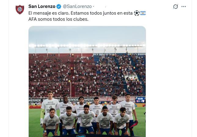 El mensaje de San Lorenzo en apoyo a Chiqui Tapia y la AFA