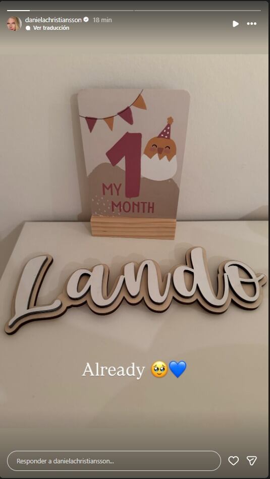 La foto que eligió Daniela para celebrar el primer mes de vida de Lando