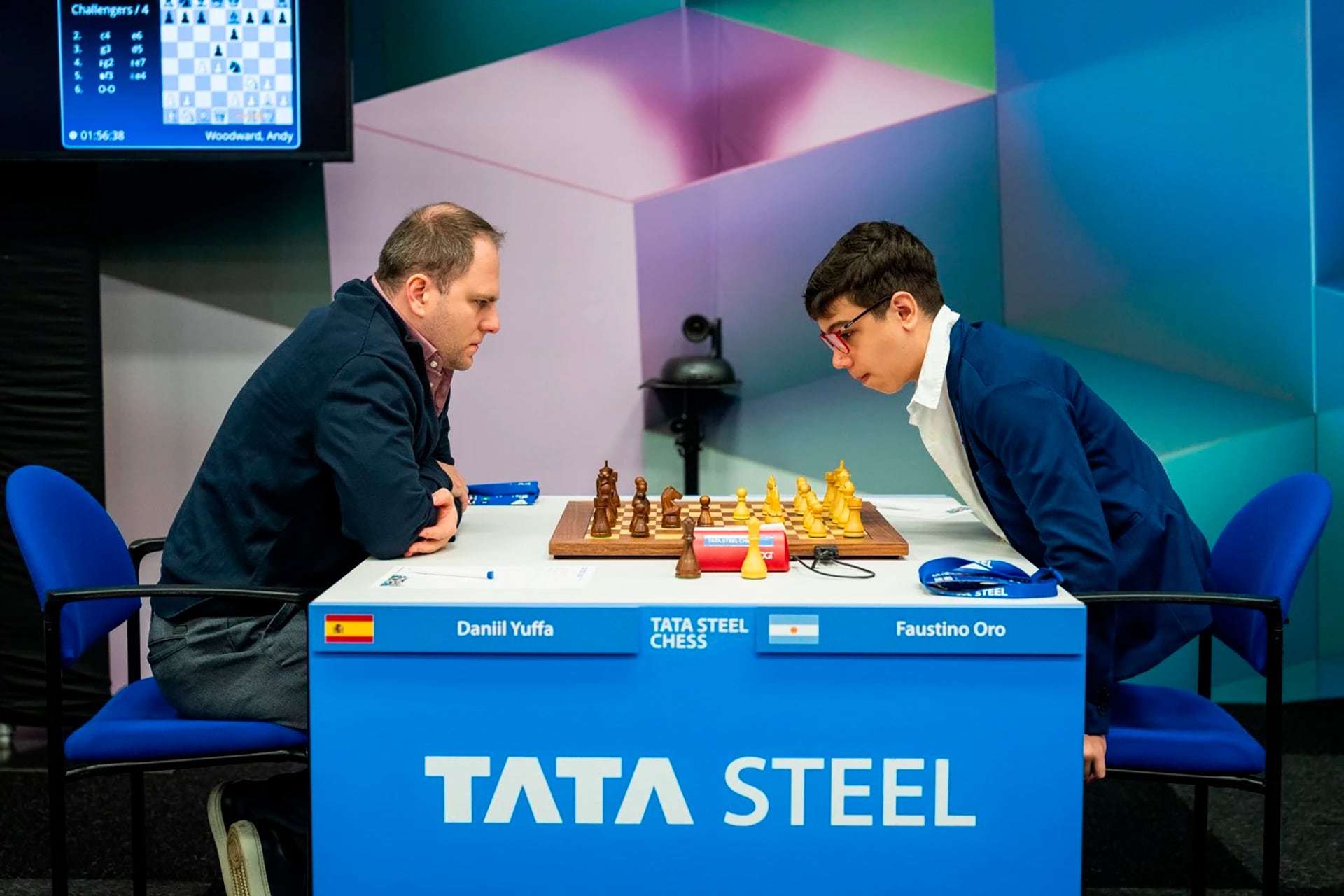 Faustino Oro vs Daniil Yuffa, en el 88° Festival de Ajedrez Tata Steel