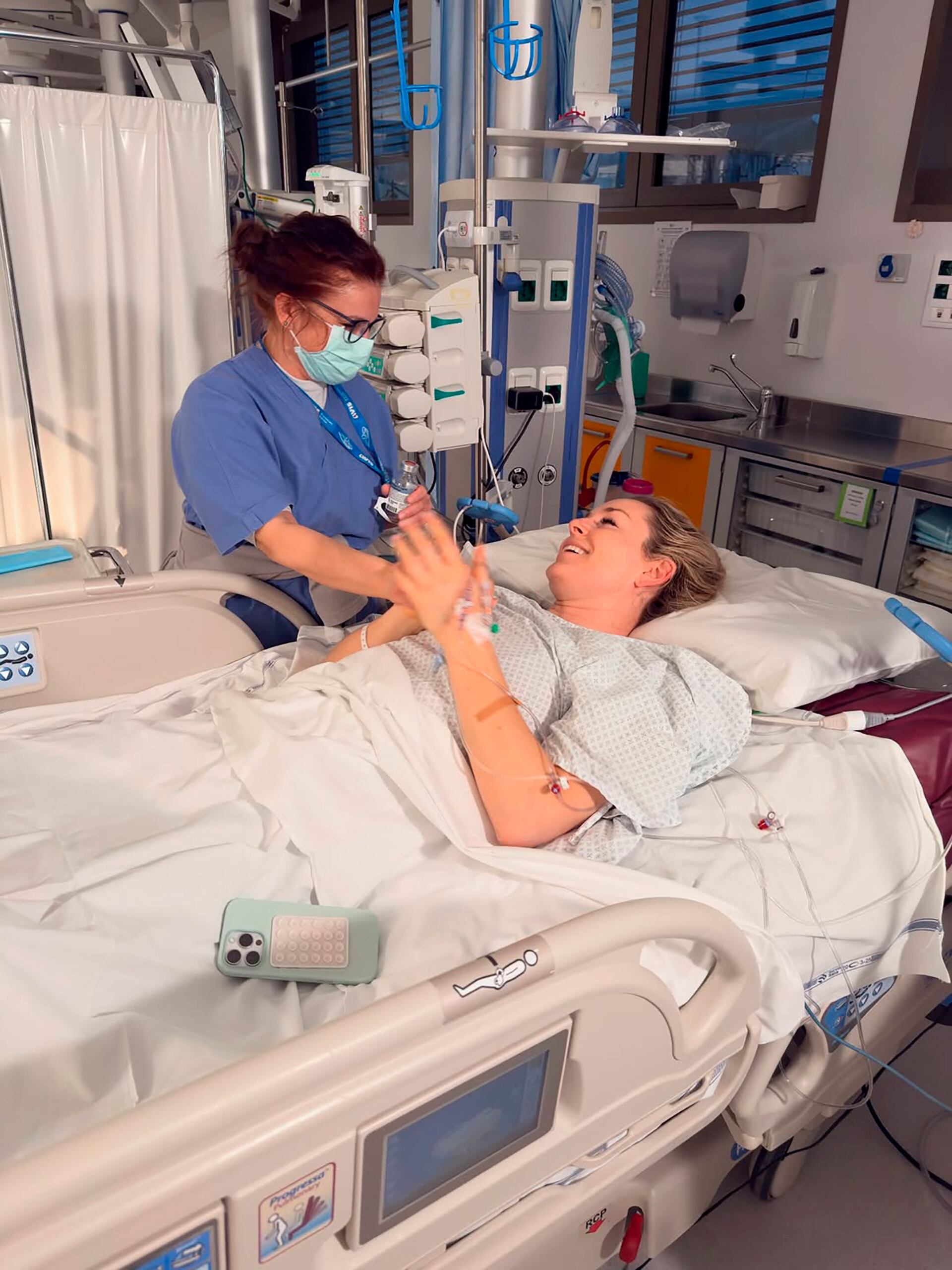 La deportista agradeció el trabajo del personal médico