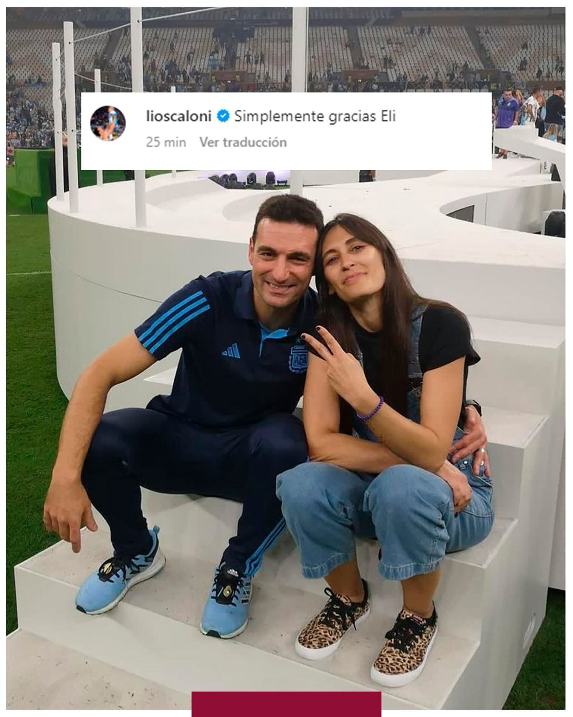 La foto que Lionel Scaloni publicó tras ganar el Mundial de Qatar