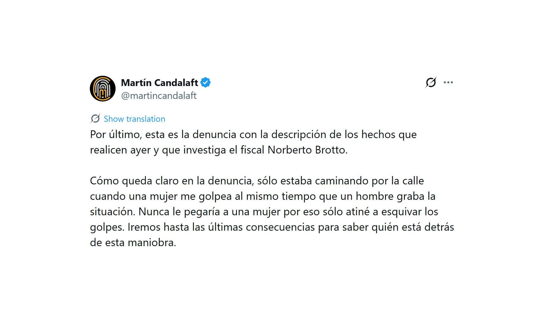 Martín Candalaft: “Me hicieron una absurda operación”