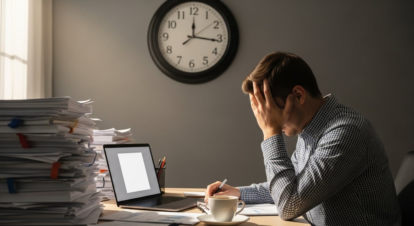 Los síntomas físicos del burnout incluyen dolores de estómago, problemas cutáneos, resfriados frecuentes y alteraciones digestivas (Imagen Ilustrativa Infobae)