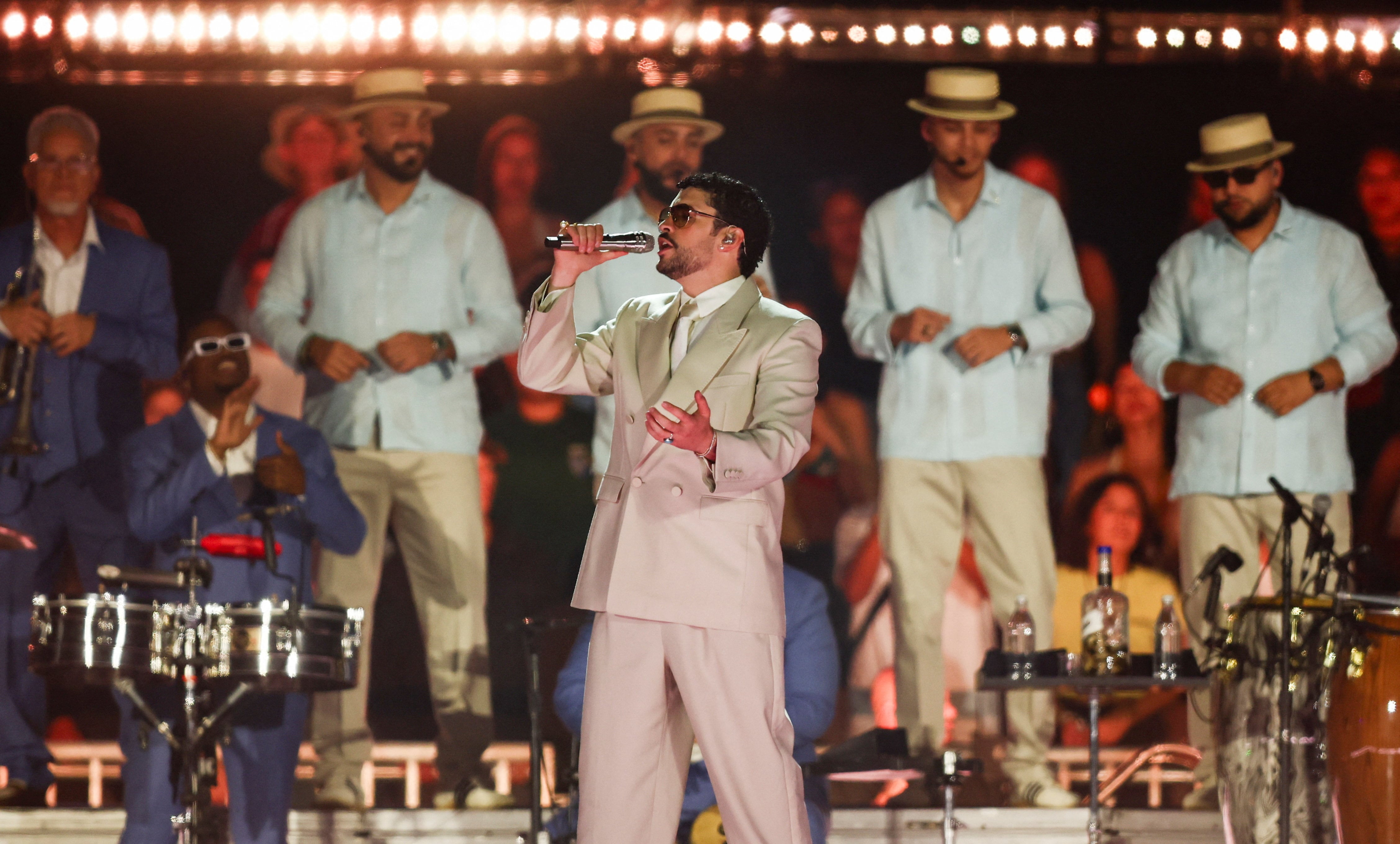Puerto Rican singer Bad Bunny performs at his