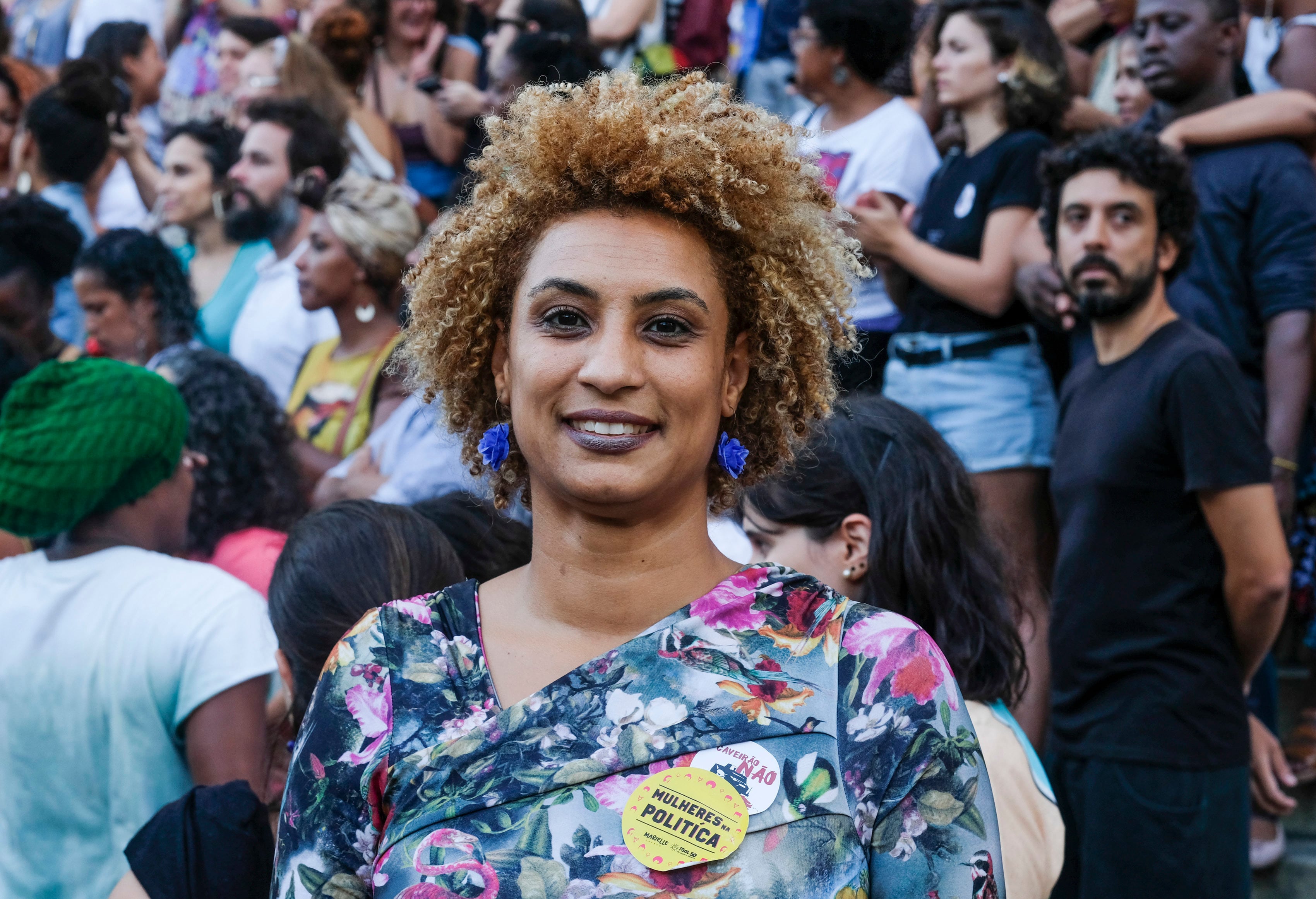 Marielle Franco, concejala de Río de Janeiro, asesinada el 14 de marzo de 2018 junto a su conductor Anderson Gomes. Su crimen tardó ocho años en ser juzgado. (AP Foto/Ellis Rua, archivo)