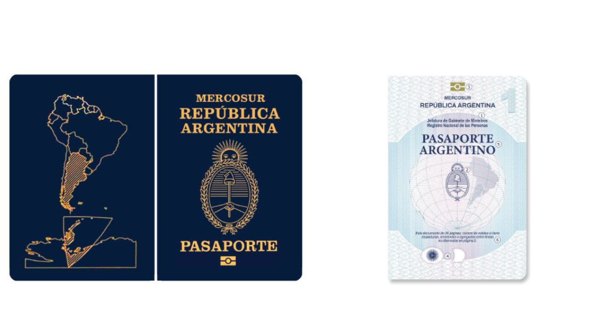 El pasaporte argentino actualizado cuenta con 34 páginas y una hoja personalizada de policarbonato