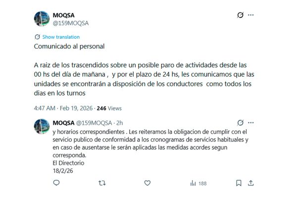 Qué líneas de colectivos funcionan durante el paro de este jueves