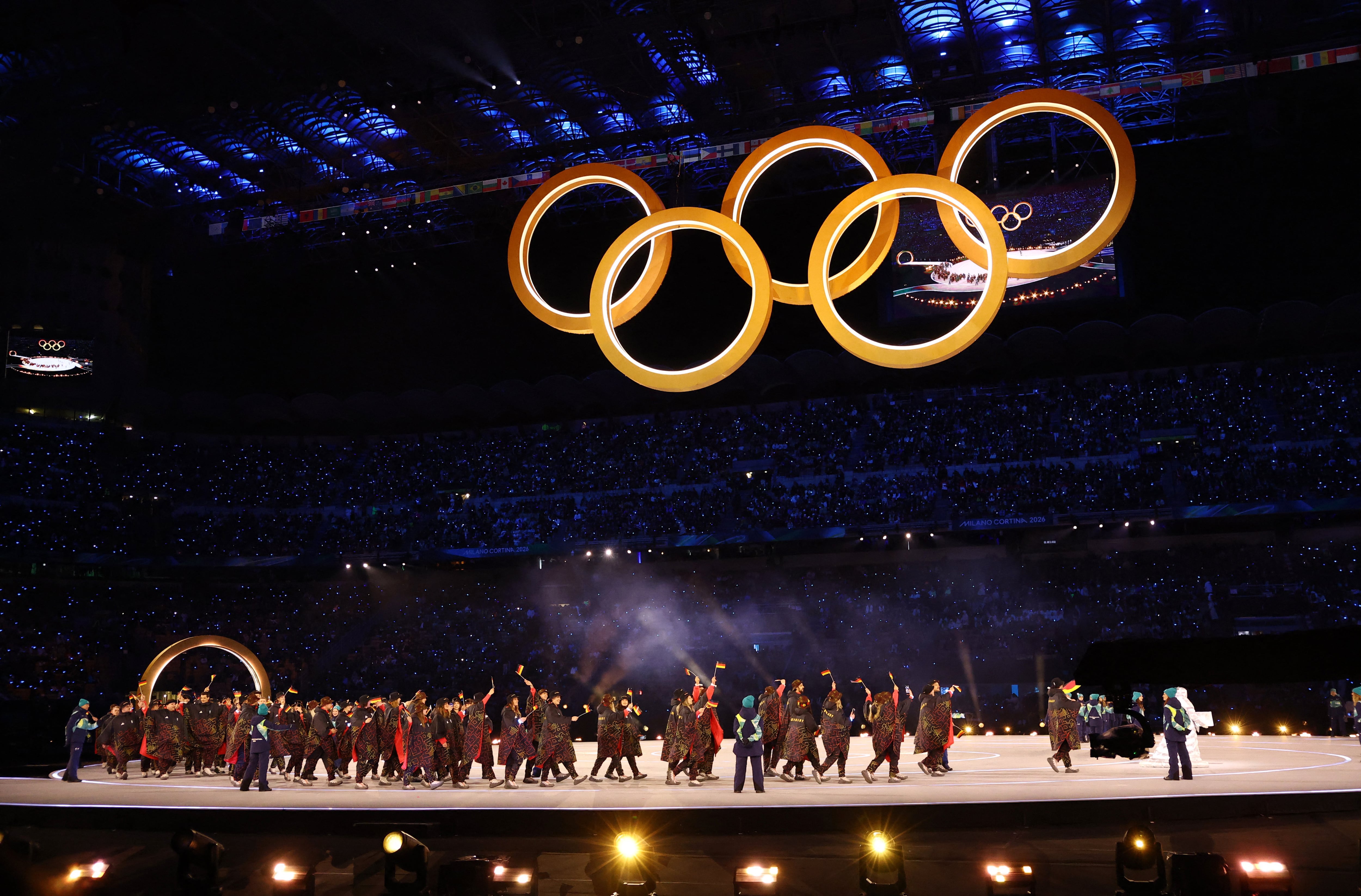 El contingente de Alemania en el desfile de atletas durante la ceremonia de apertura (Crédito: Reuters/Yves Herman)