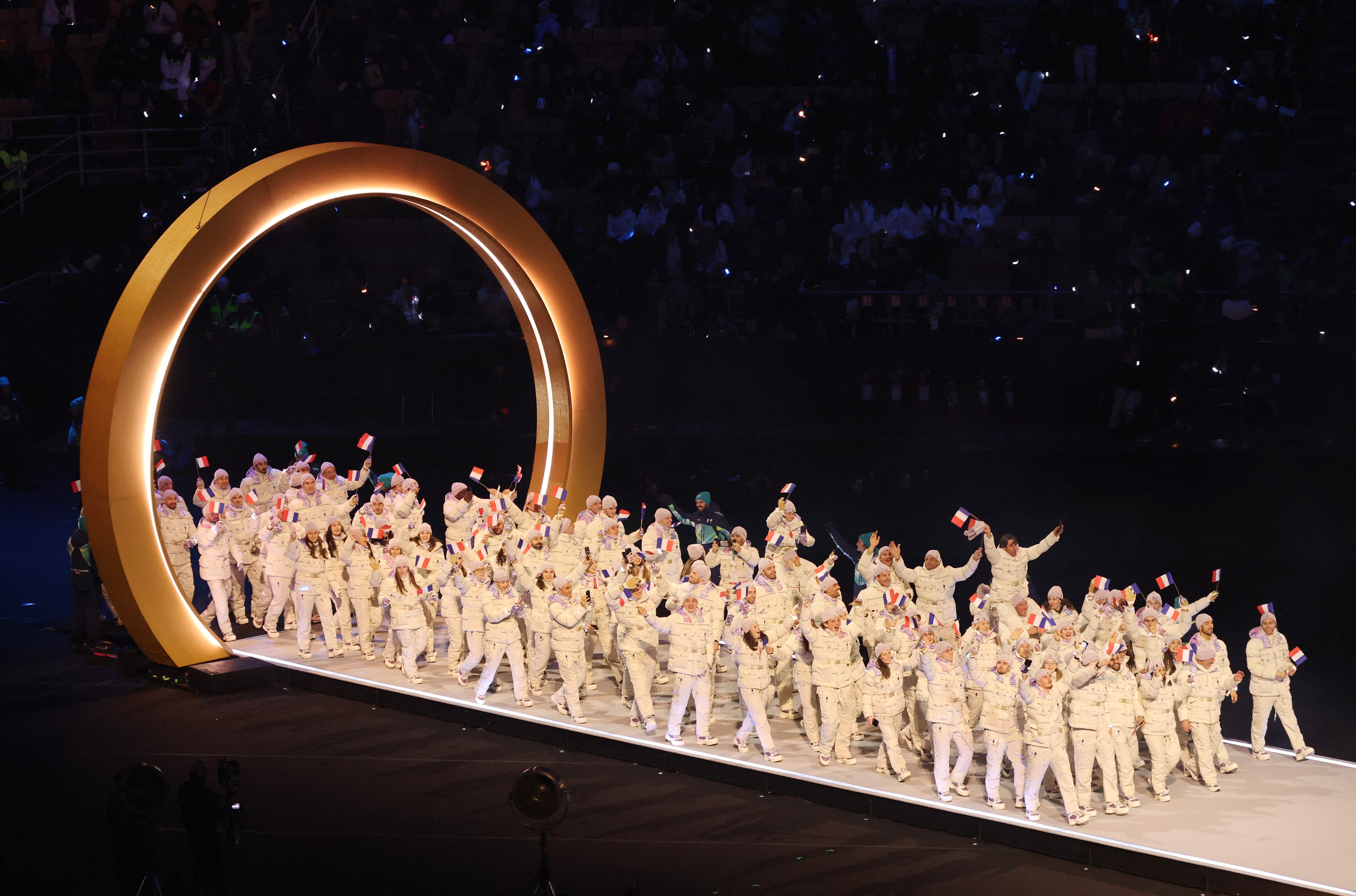La aparición de la delegación italiana generó la ovación del público local (Crédito: Reuters/Mike Segar)