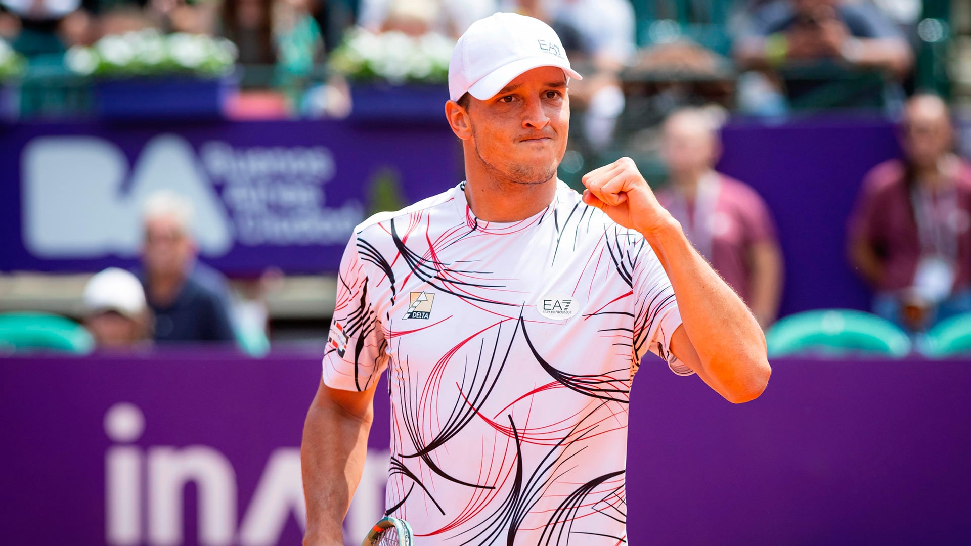 Luciano Darderi celebra su victoria en cuartos de final y se ilusiona con alcanzar la definición en el día de su cumpleaños en el ATP de Buenos Aires (Crédito: Prensa Argentina Open)