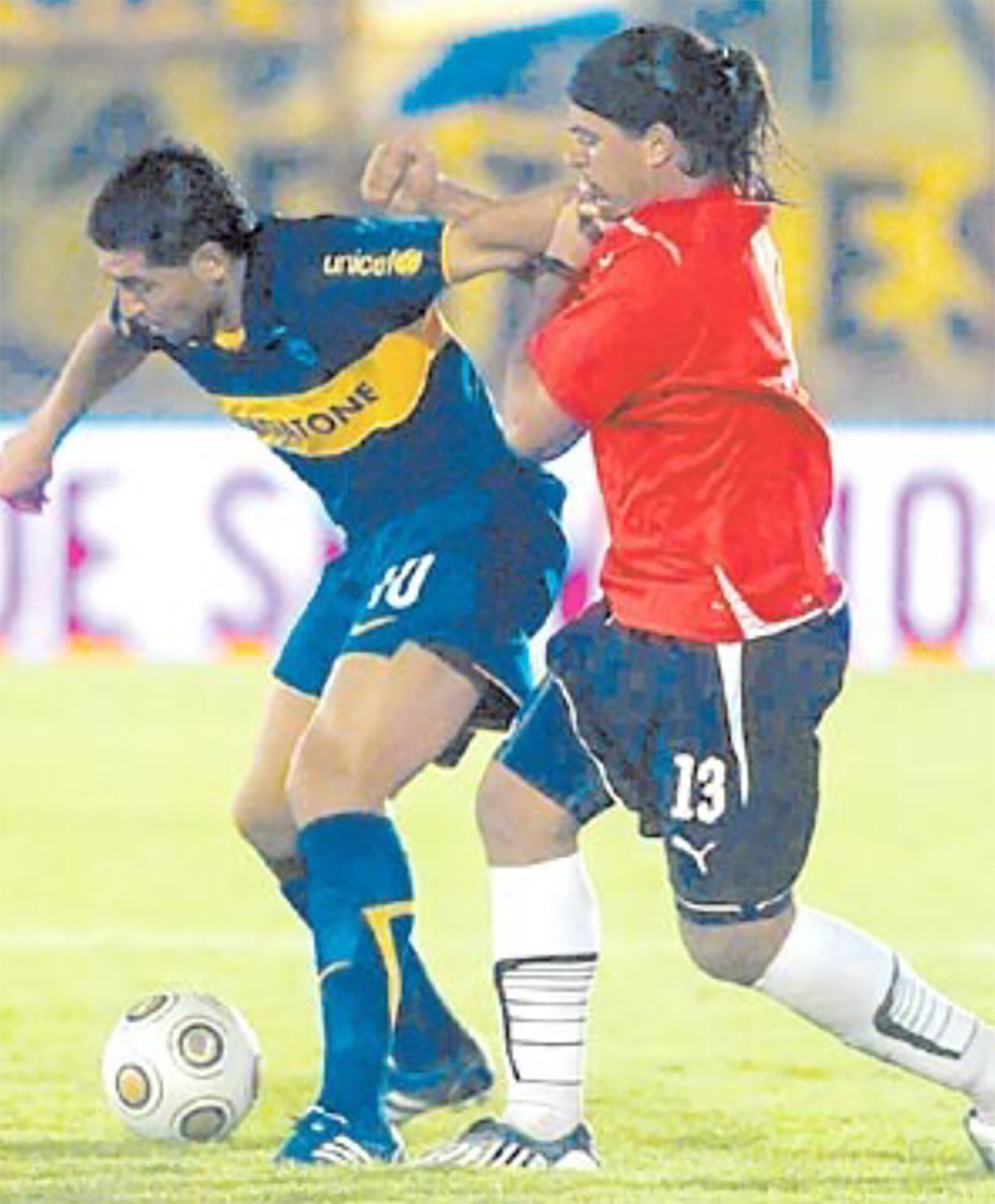 En un Boca-Independiente, marcando a Juan Román Riquelme