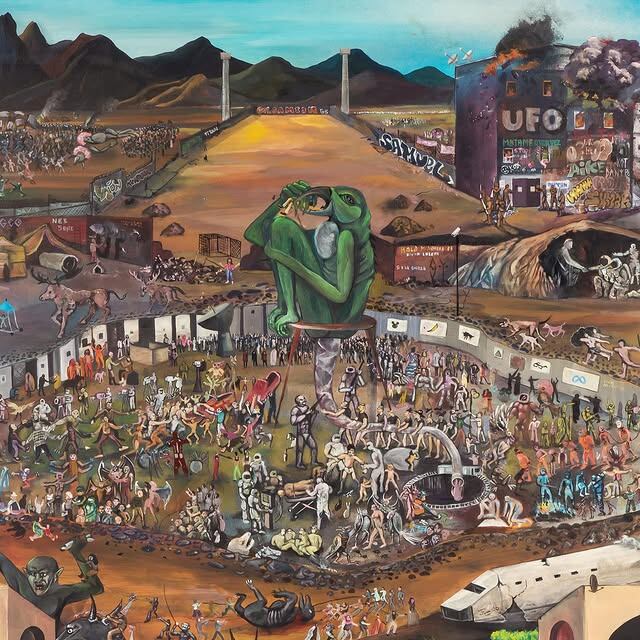 Detalle del tríptico ”las visiones de Samuel Sumak” del colectivo UFO