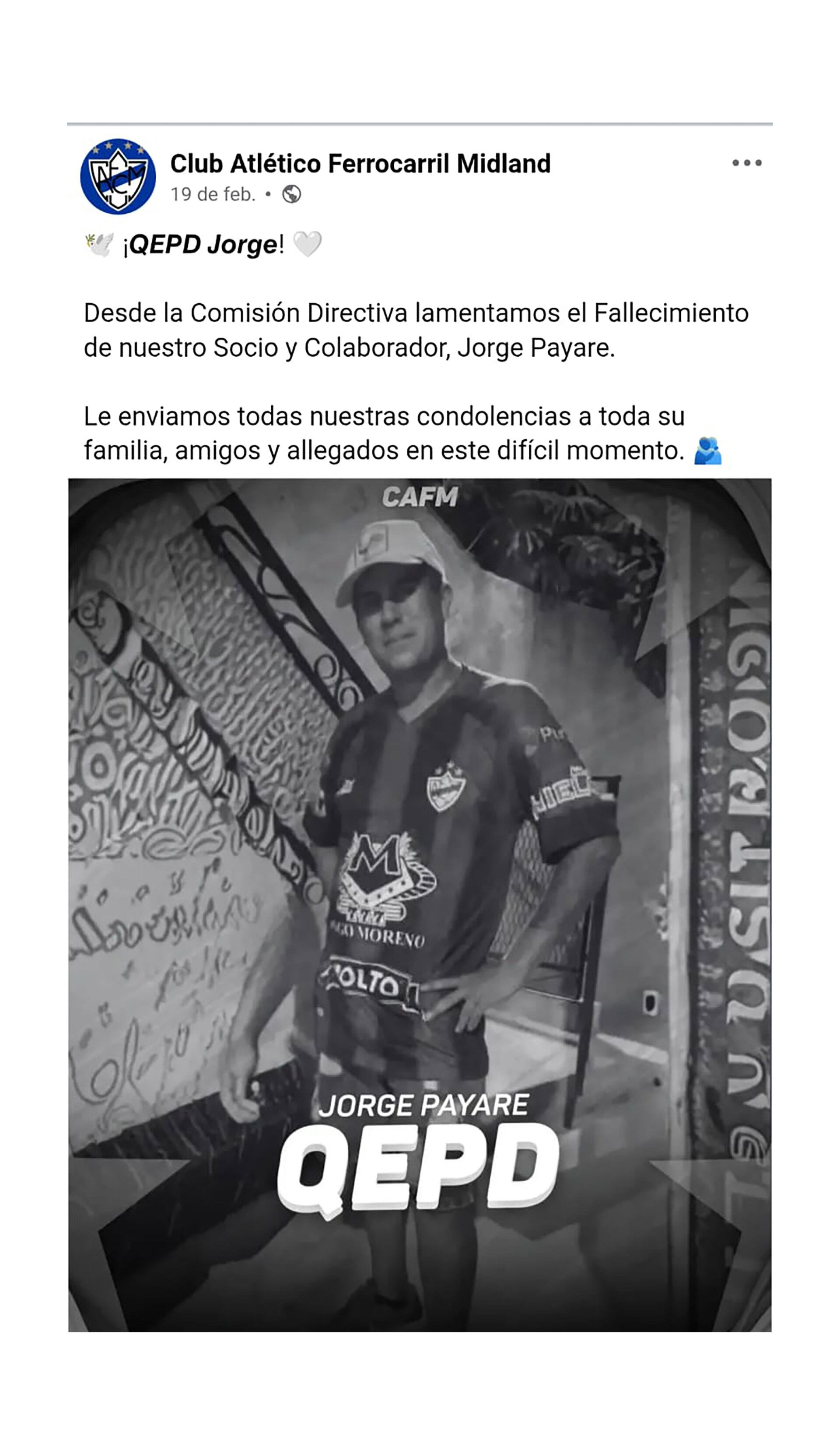 El mensaje de Midland en sus redes sociales para despedir al hincha asesinado