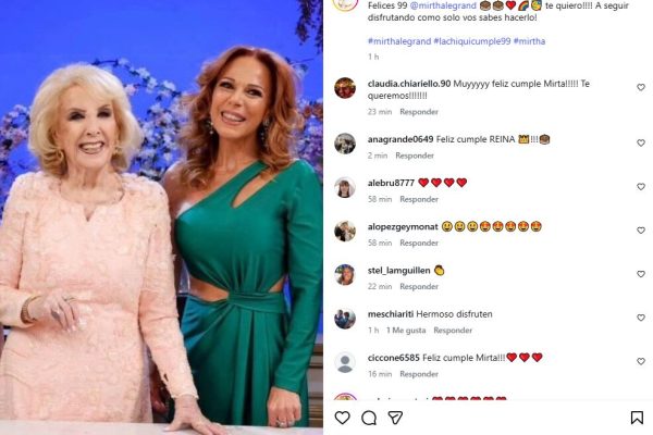 Uno por uno, todos los famosos que saludaron a Mirtha Legrand por sus 99 años