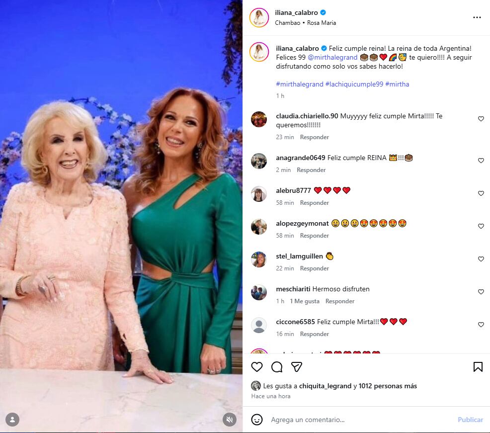 Artistas, periodistas, empresarios y su círculo familiar expresaron admiración y cariño hacia Mirtha Legrand en su aniversario especial