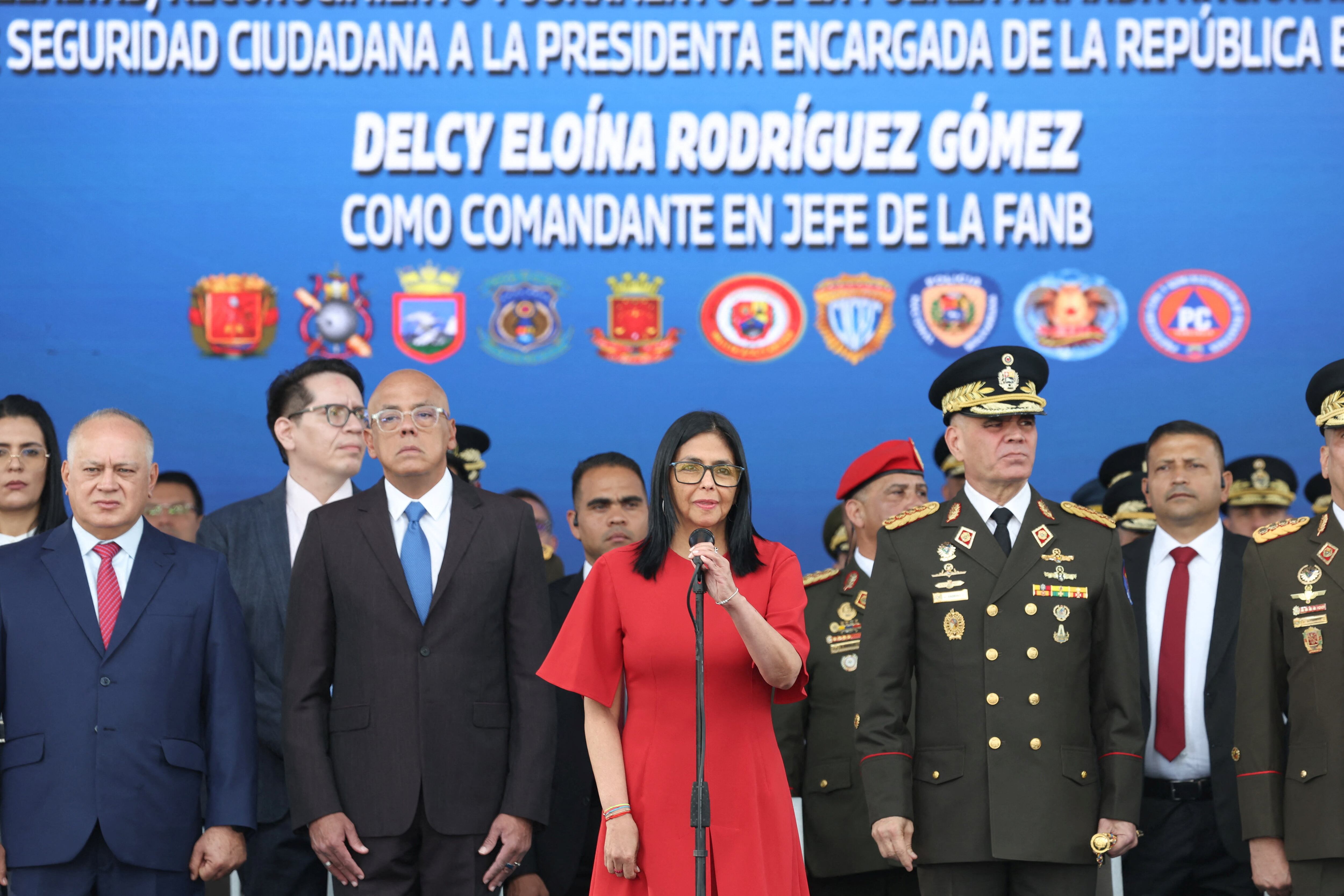 Delcy Rodríguez asumió como la jefa del régimen venezolano tras la captura de Maduro (Daniella Milan/Miraflores Palace/Handout via REUTERS)