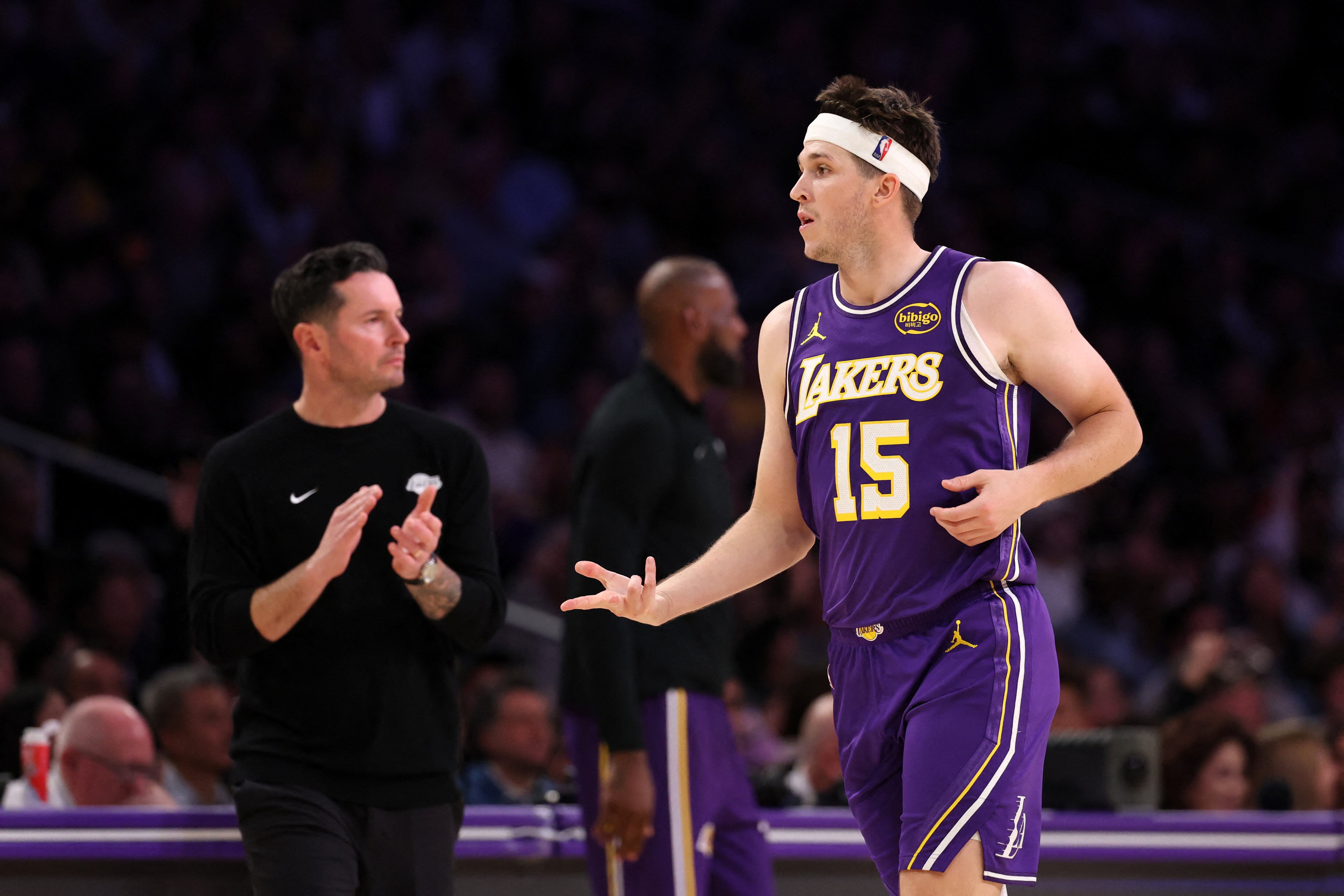 Austin Reaves destaca que su principal objetivo con los Lakers es ganar el campeonato de la NBA (Mandatory Credit: Kiyoshi Mio-Imagn Images)