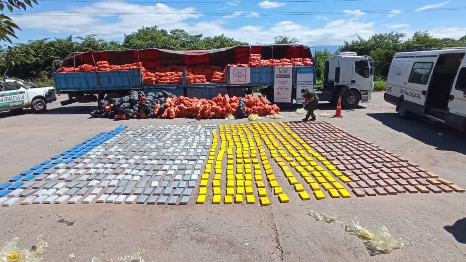 El cargamento de los 861 kilos de cocaína 
