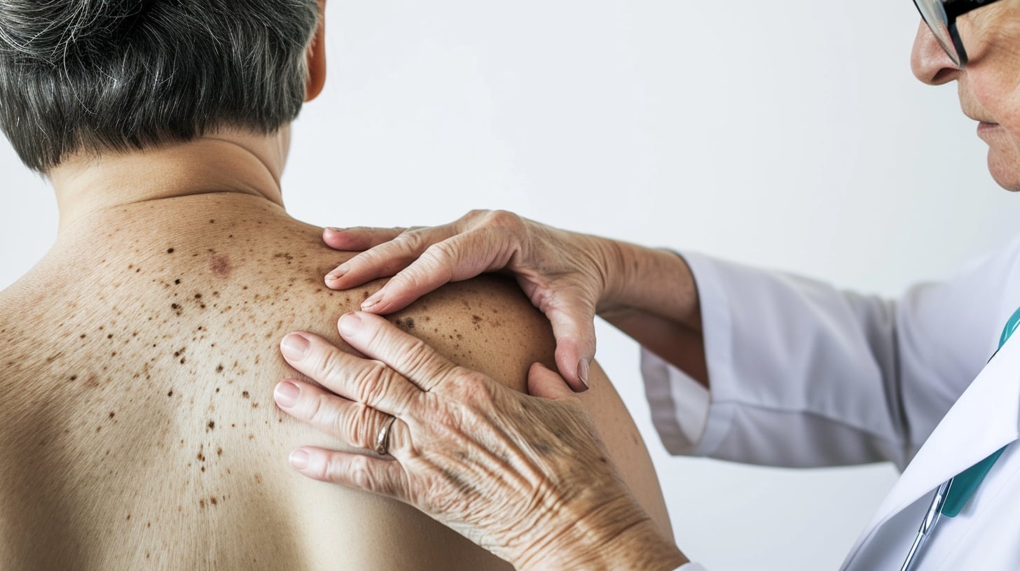 Los cambios en la forma, color o tamaño de un lunar pueden ser señales clave de cáncer de piel y requieren consulta médica inmediata (Imagen Ilustrativa Infobae)