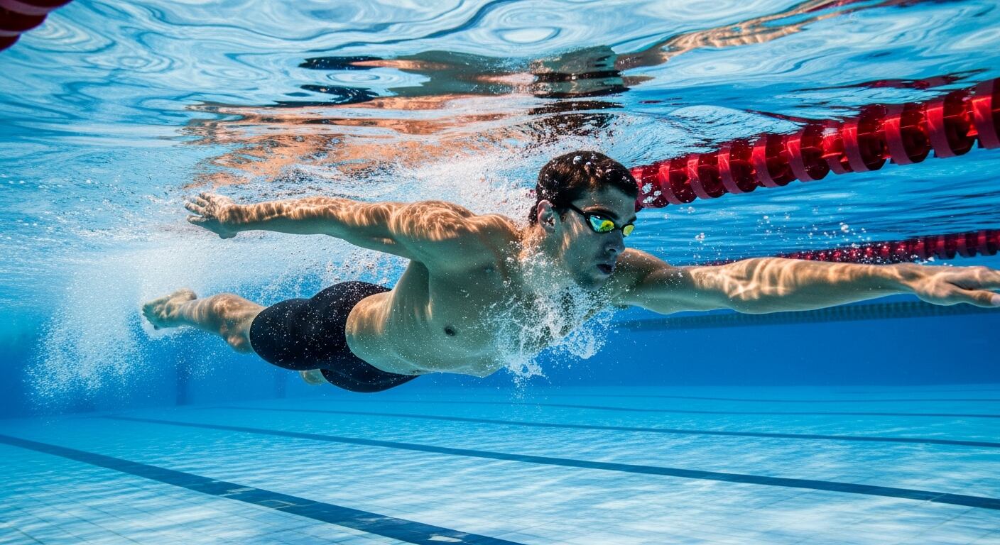 Las patadas con rotación estimulan el abdomen y la zona lumbar mediante cambios de orientación del cuerpo mientras se avanza en la piscina (Imagen Ilustrativa Infobae)