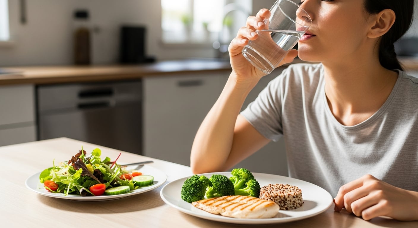 Los estudios analizados sobre agua antes de comer muestran resultados leves y no garantizan una reducción significativa de peso (Imagen Ilustrativa Infobae)