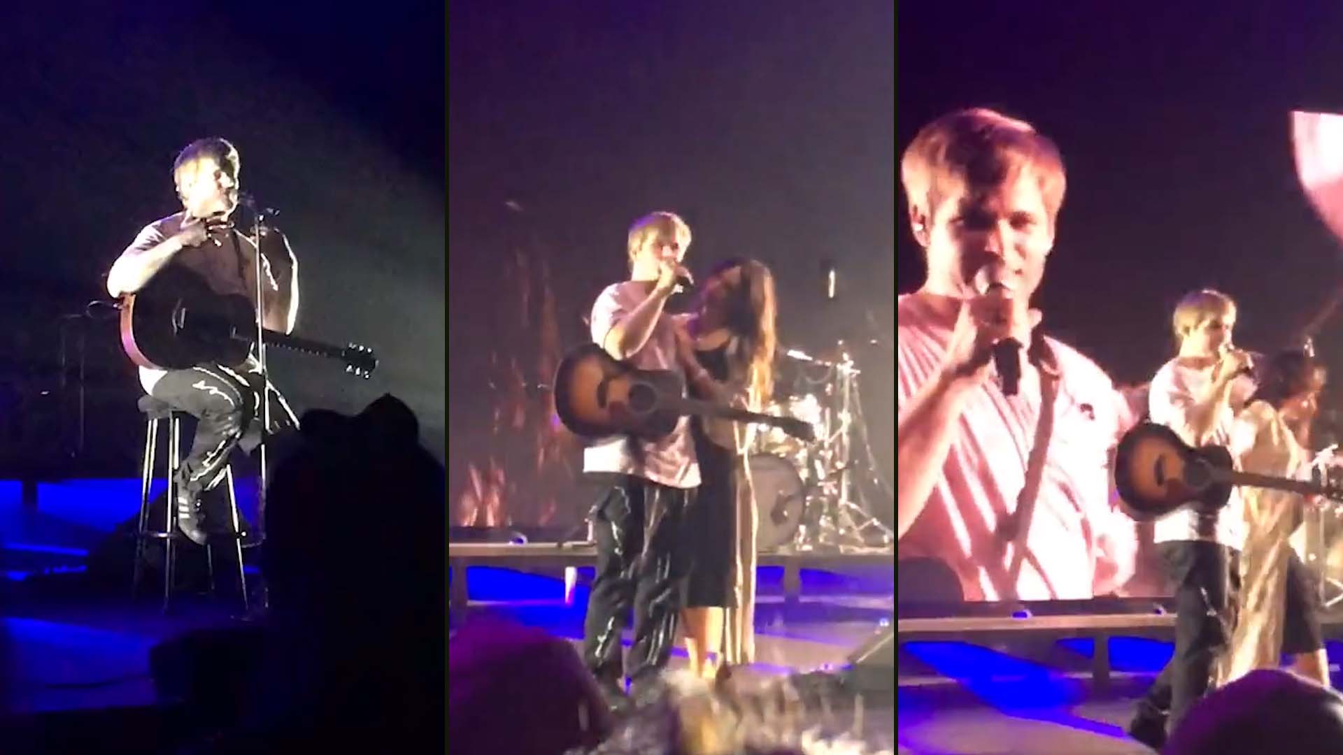 En 2021, Amadeo invitó a subir al escenario a su mujer, Martina, y juntos anunciaron la llegada de su primera hija, que llamaron Andes