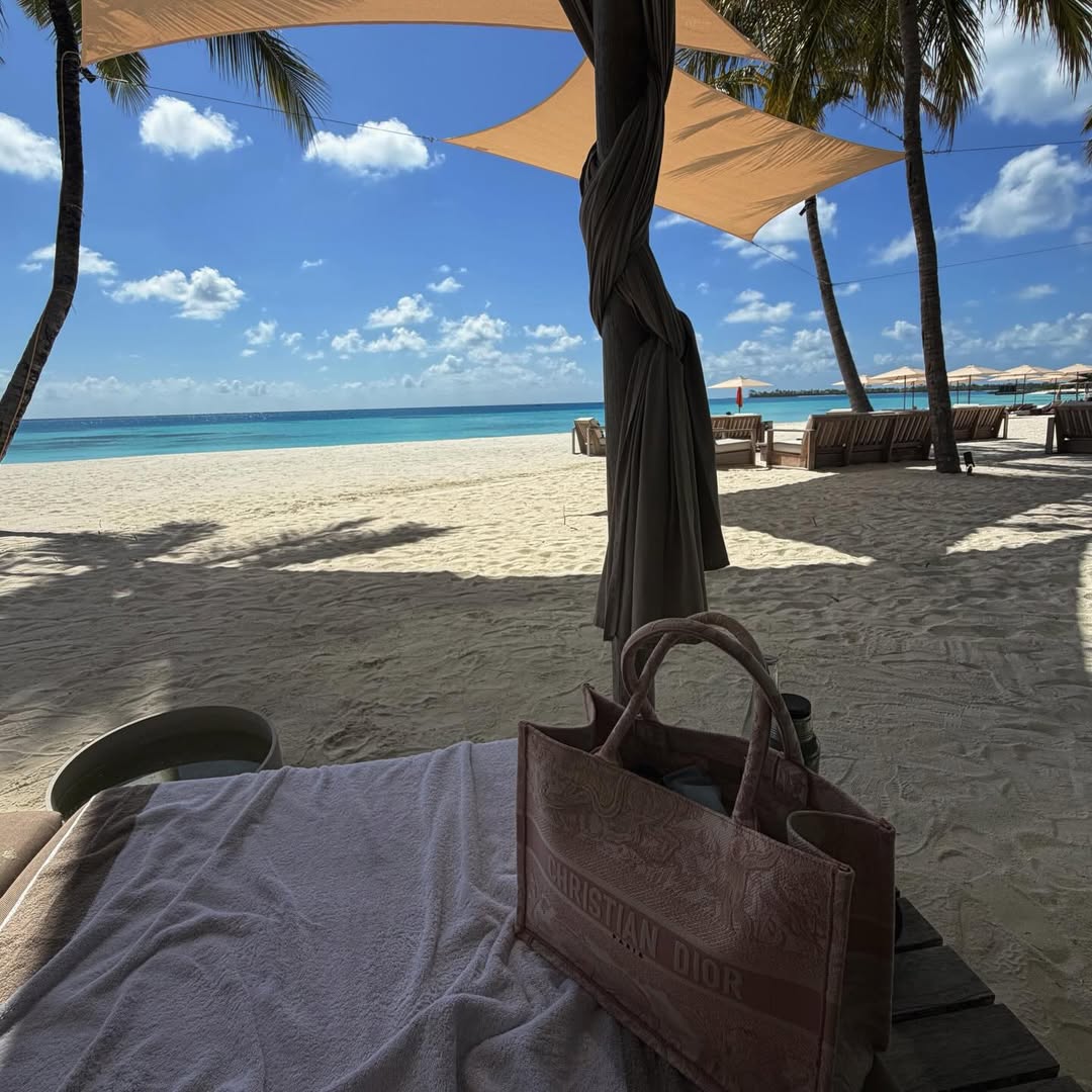 Un bolso Christian Dior fue el seleccionado por a conductora para llevar a la playa 