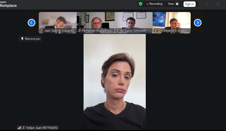 Felipe Pettinato, en una de las audiencias del juicio en su contra