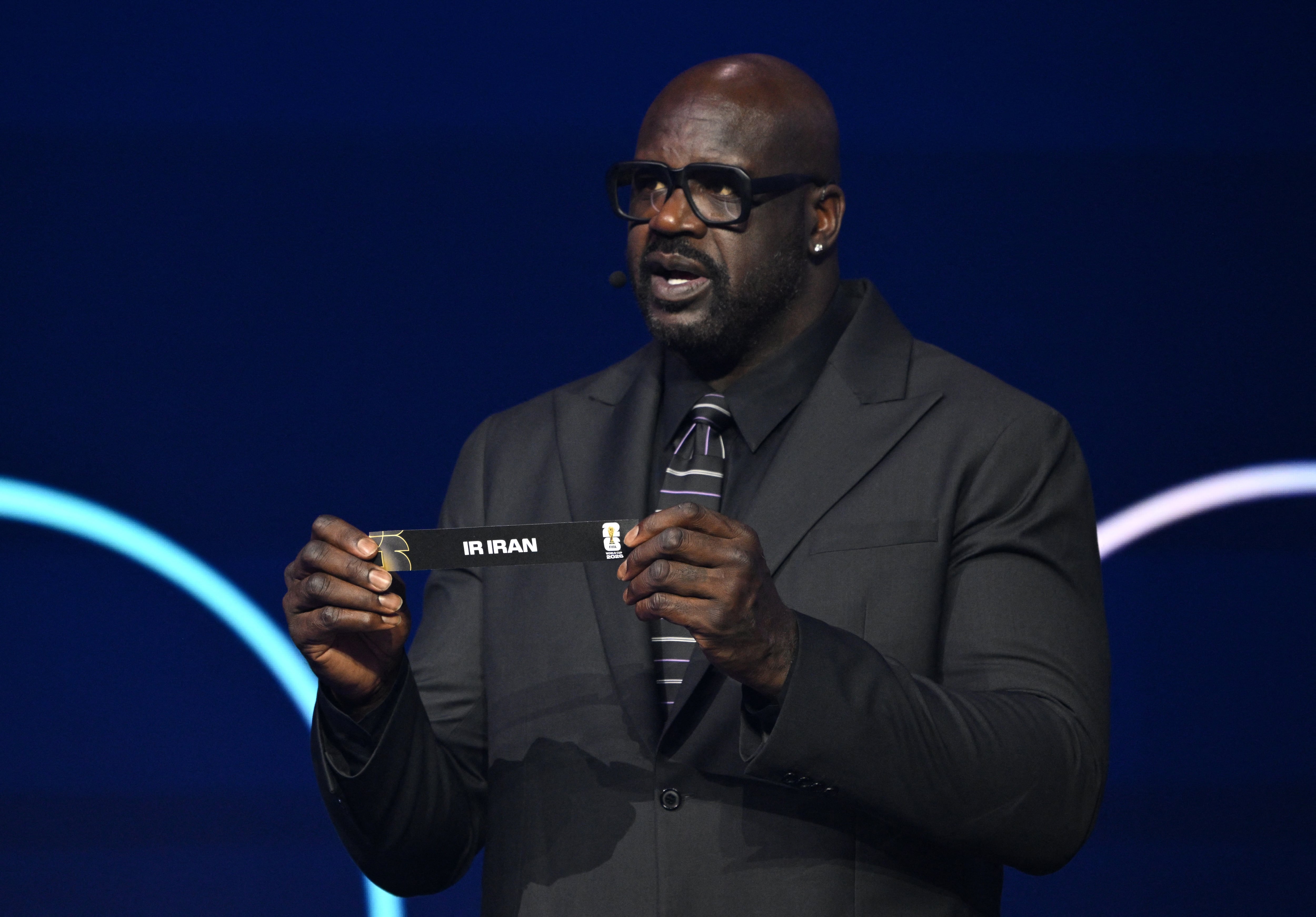 El ex basquetbolista norteamericano Shaquille O'Neal sorteó a Irán en la zona de Bélgica, Egipto y Nueva Zelanda (REUTERS/Mandel Ngan)