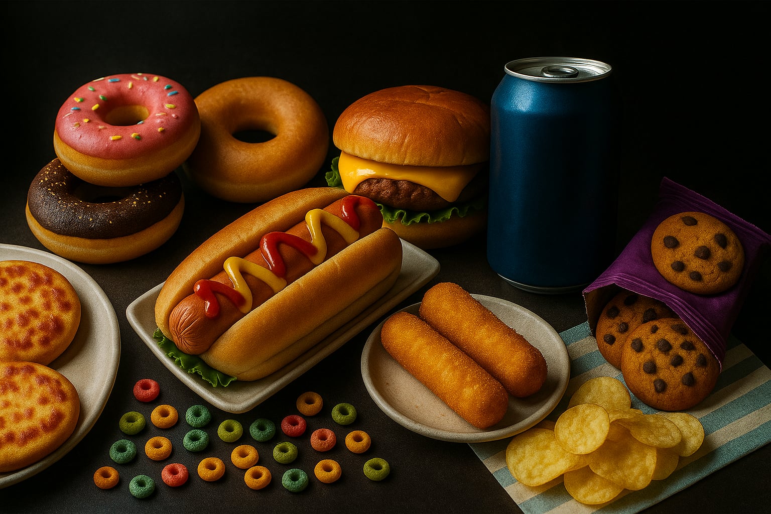 Los alimentos ultraprocesados contienen altos niveles de azúcares añadidos, grasas saturadas y aditivos, y bajos niveles de fibra y nutrientes esenciales (Imagen Ilustrativa Infobae)