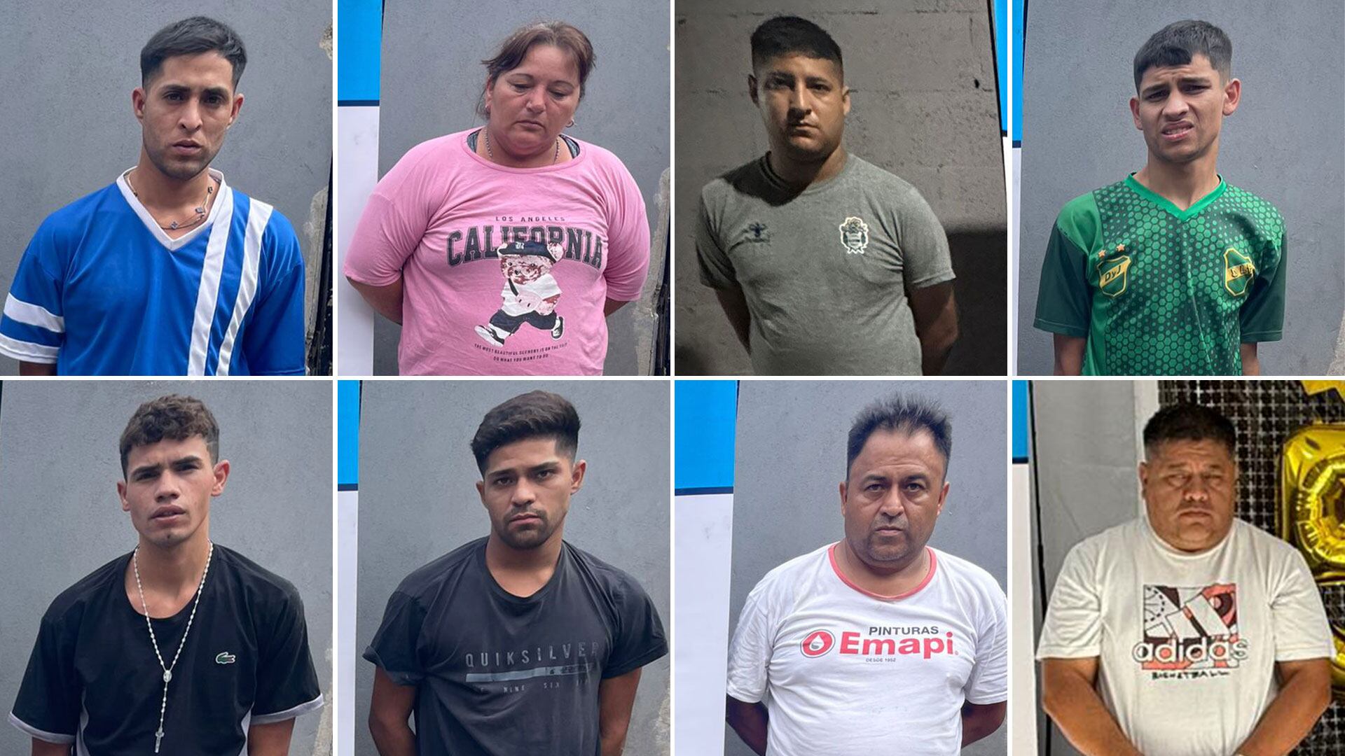 Las fotos de 8 de los detenidos