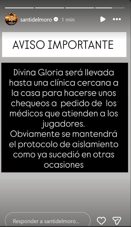 El comunicado con el que Santiago del Moro dio a conocer la noticia 