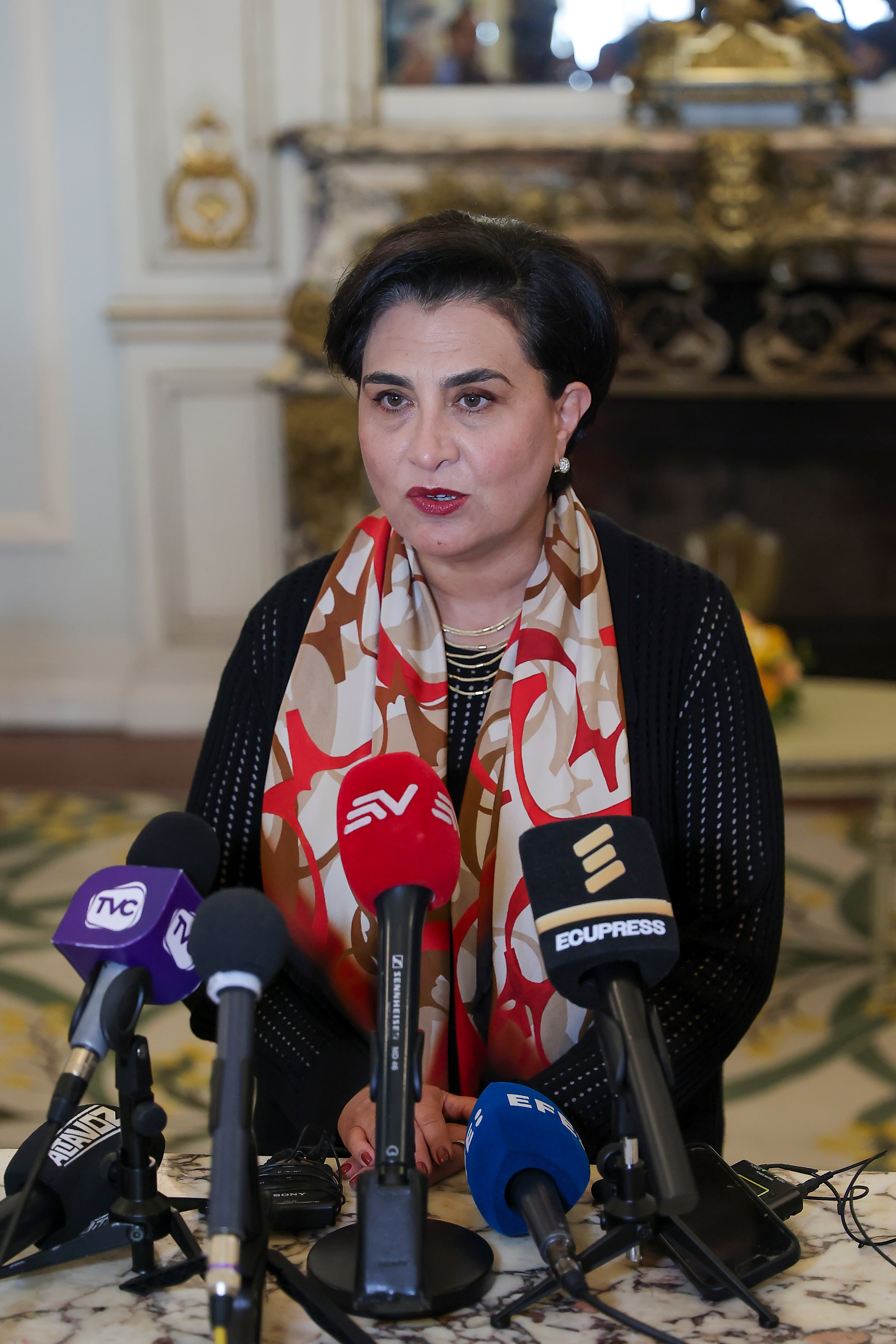 La ministra de Relaciones Exteriores de Ecuador, Gabriela Sommerfeld. EFE/ José Jácome