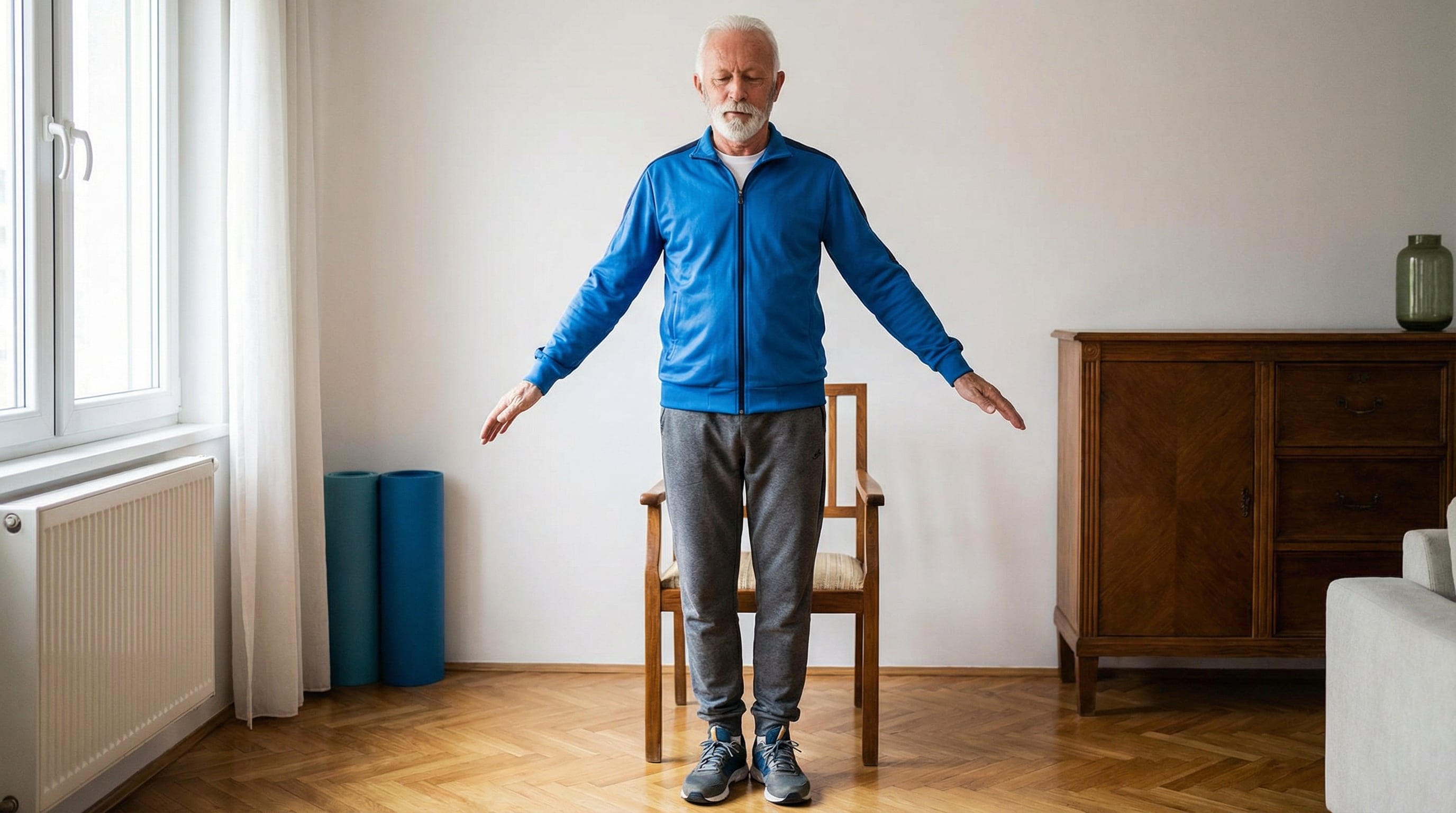 Expertos recomiendan realizar ejercicios de equilibrio con los ojos cerrados para fortalecer el control postural y prevenir caídas (Imagen Ilustrativa Infobae)