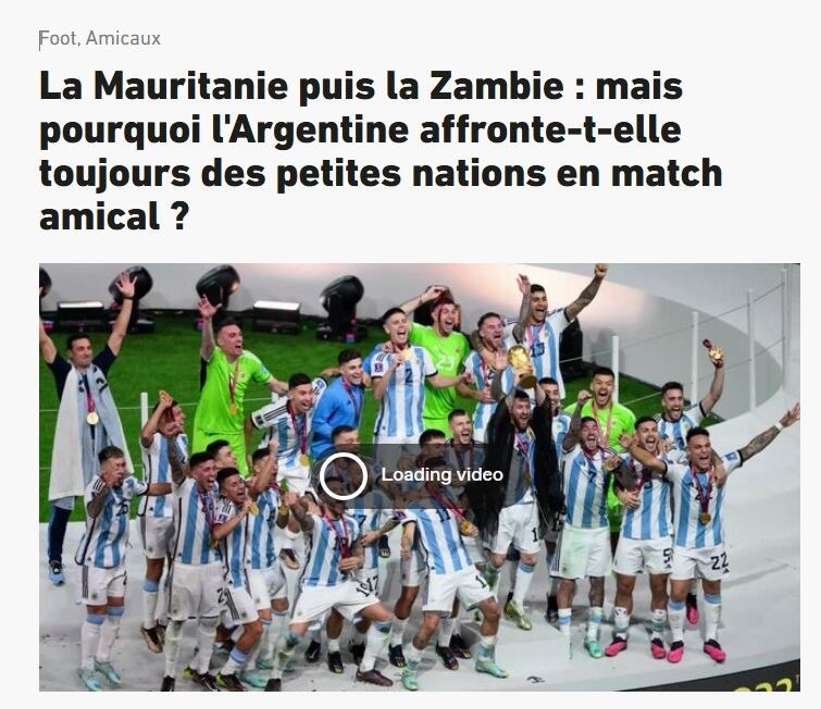 El artículo que publicó el medio francés L'Equipe sobre los rivales a los que enfrenta la selección argentina