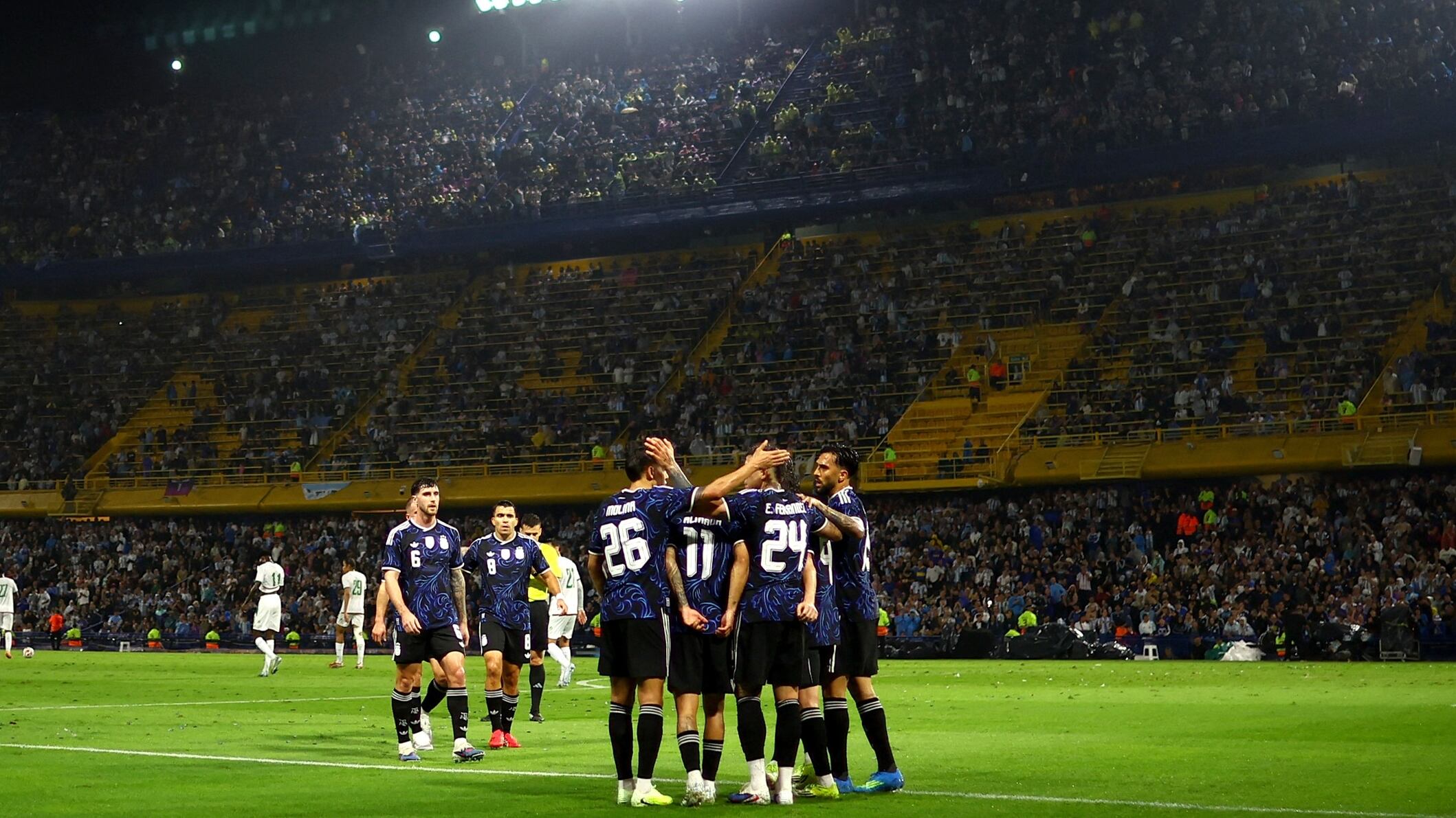 El público argentino disfrutó reencontrarse con su Selección (REUTERS/Agustin Marcarian)