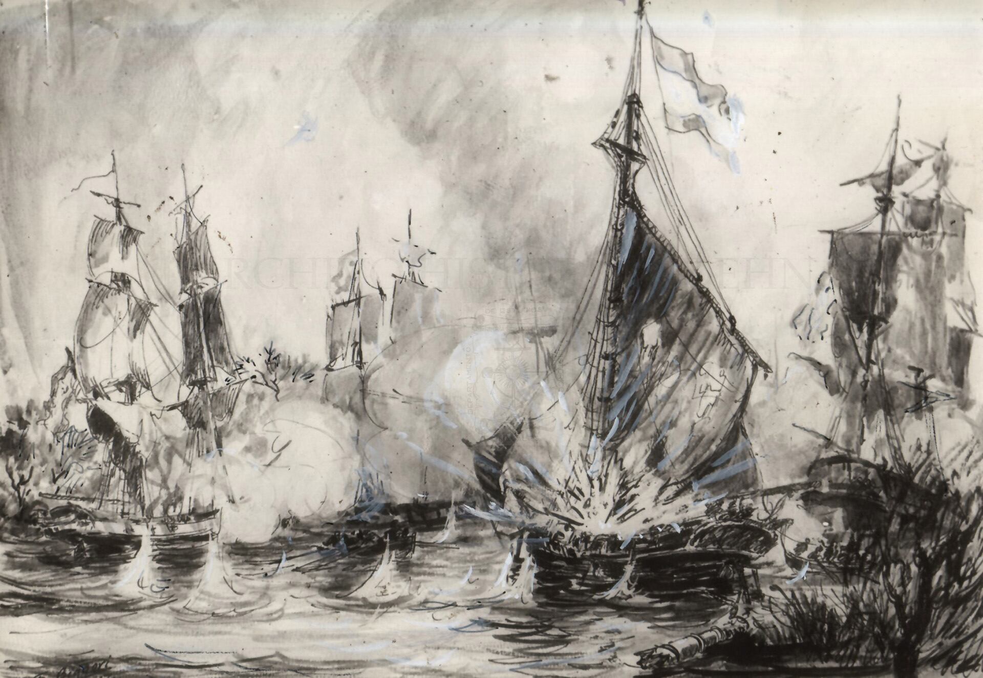 La creación de la escuadra naval argentina bajo el mando de Guillermo Brown respondió a la necesidad de enfrentar el dominio de la Real Armada española en la Cuenca del Plata