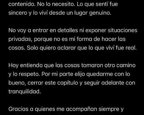 El descargo de Ian Lucas ante las versiones de su relación con Evangelina Anderson: “Lo que viví fue real”