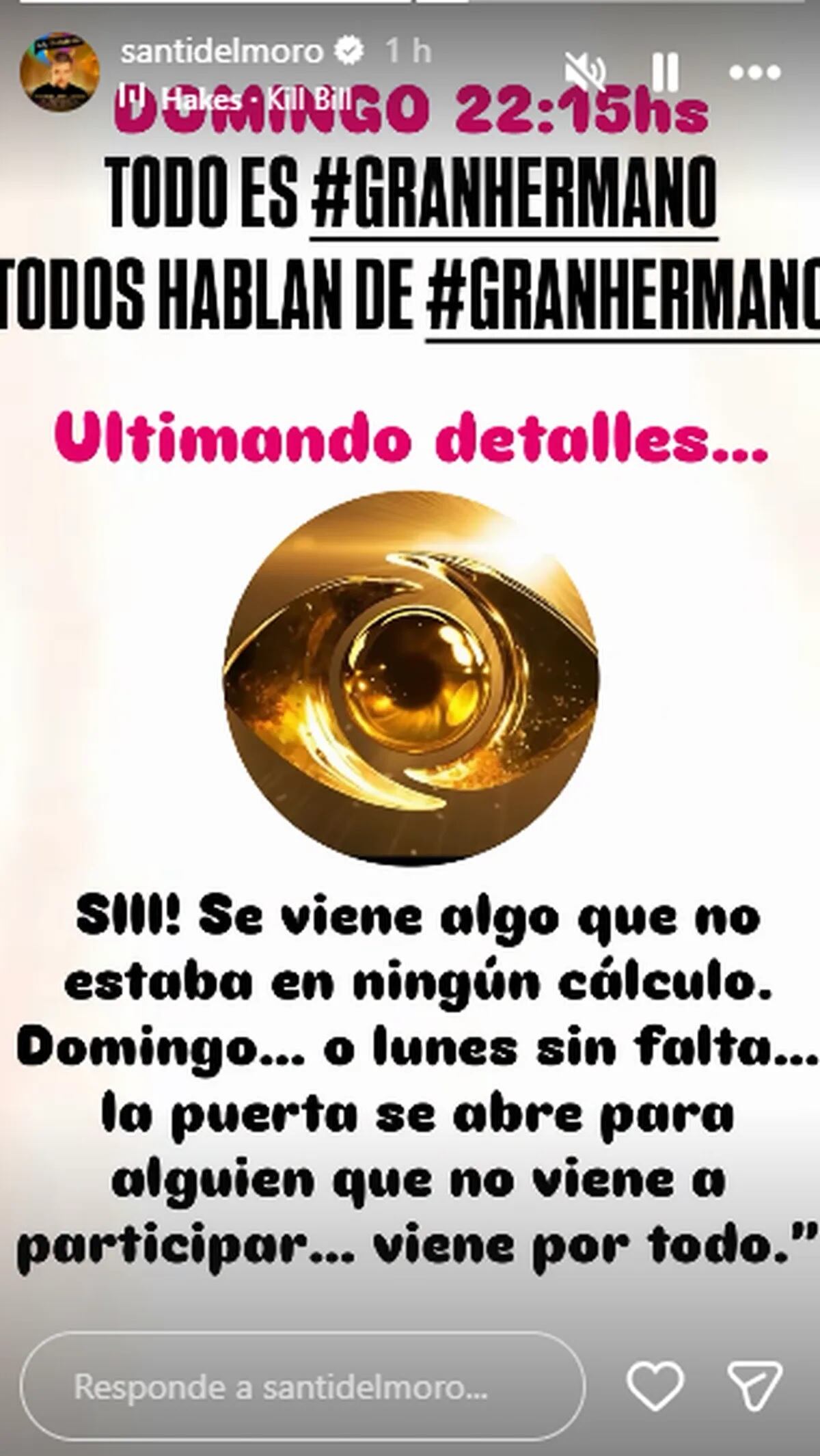 Santiago del Moro anunció la llegada de un nuevo participante en Gran Hermano (Instagram)