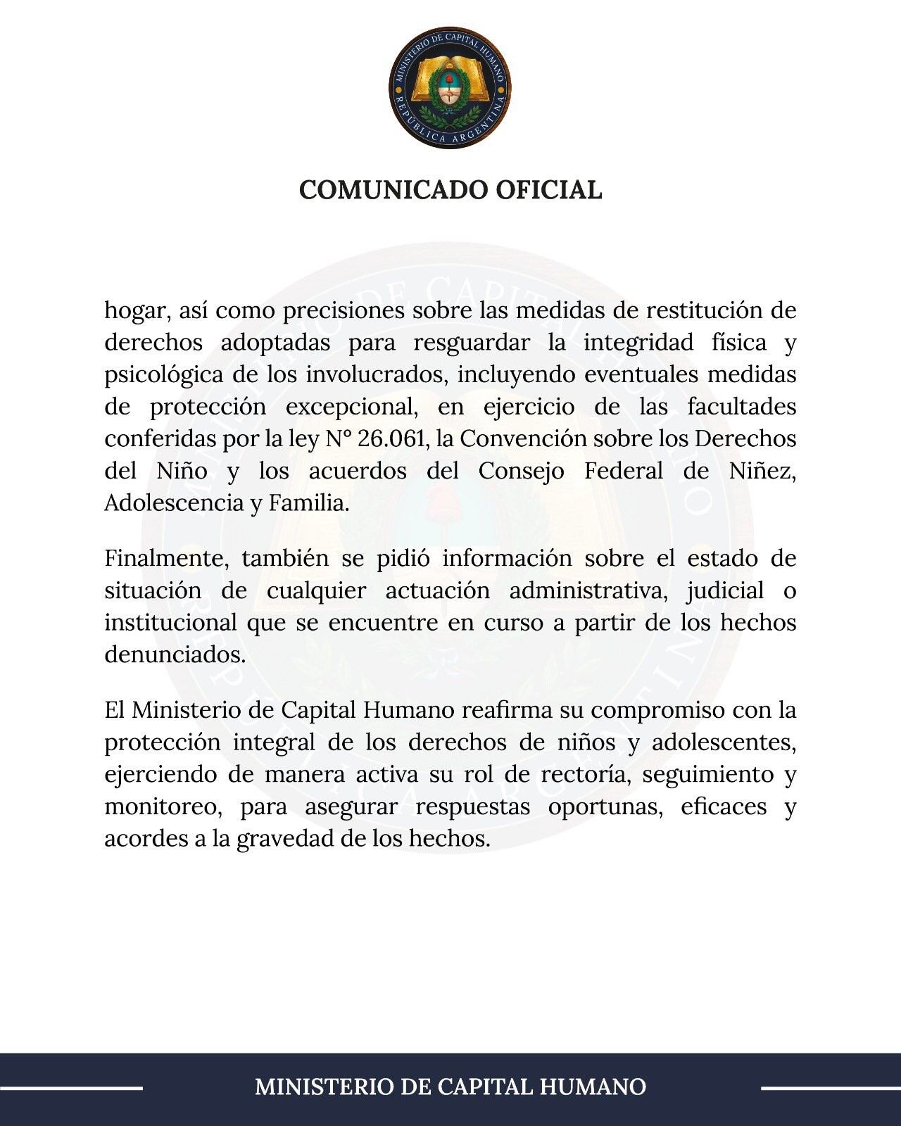 Por el caso hay dos mujeres detenidas (X: Sandra Pettovello)