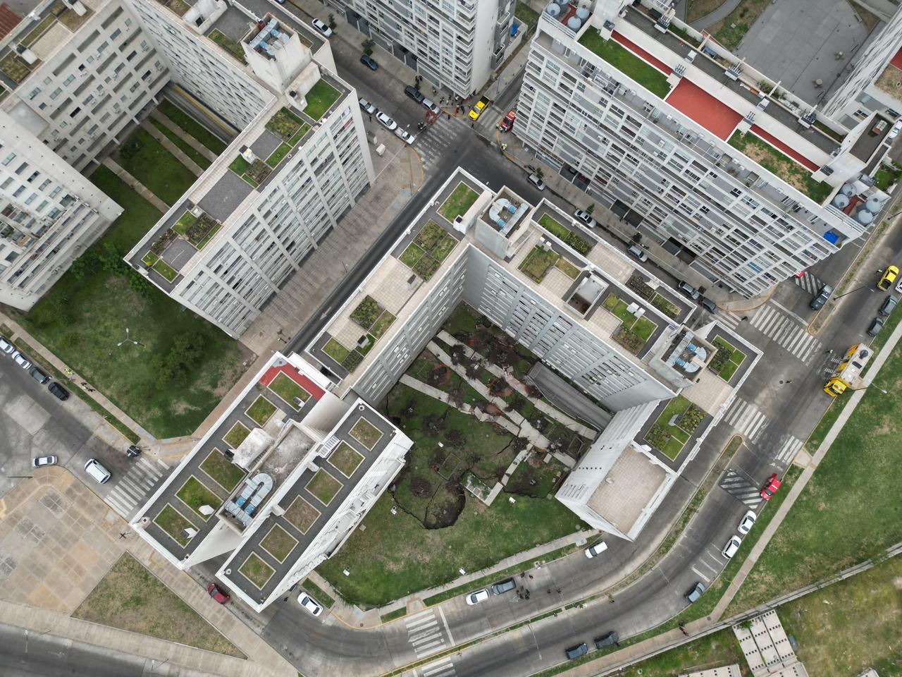 El derrumbe en Parque Patricios. Fotografía: Gastón Taylor