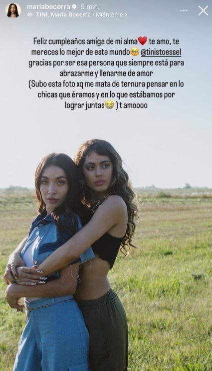 El saludo de cumpleaños de María Becerra a Tini Stoessel