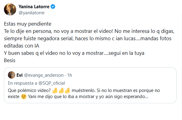 El nuevo cruce entre Yanina Latorre y Evangelina Anderson por un supuesto video íntimo: “Estás muy pendiente”