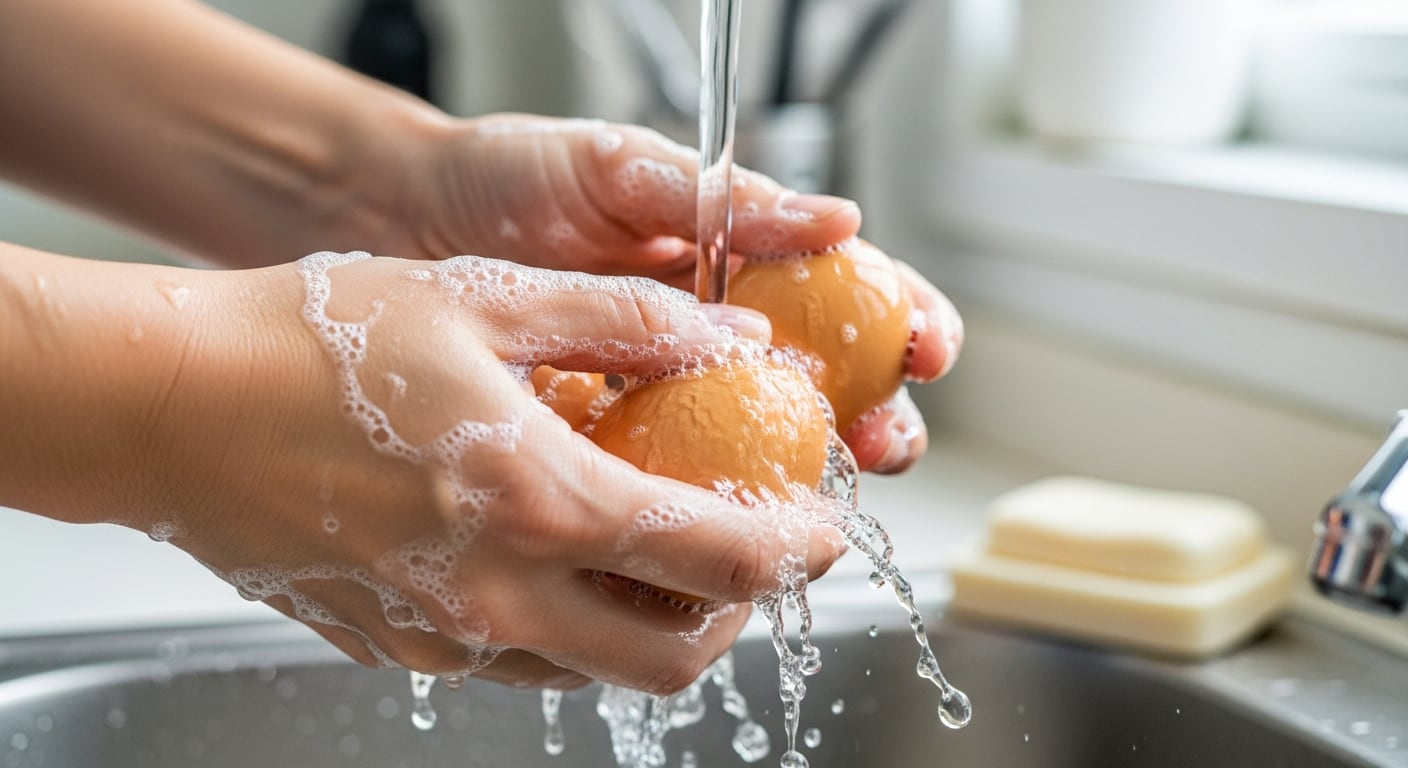 Lavar los huevos antes de guardarlos elimina la barrera natural contra microorganismo (Imagen Ilustrativa Infobae)