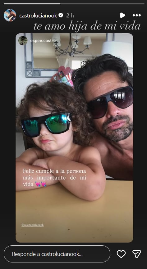 El tierno mensaje que recibió Luciano Castro de su hija por su cumpleaños: “Mi vida”