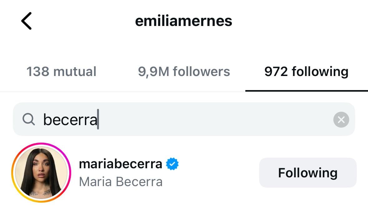 A pesar de la pelea, Emilia no dejó de seguir a María 