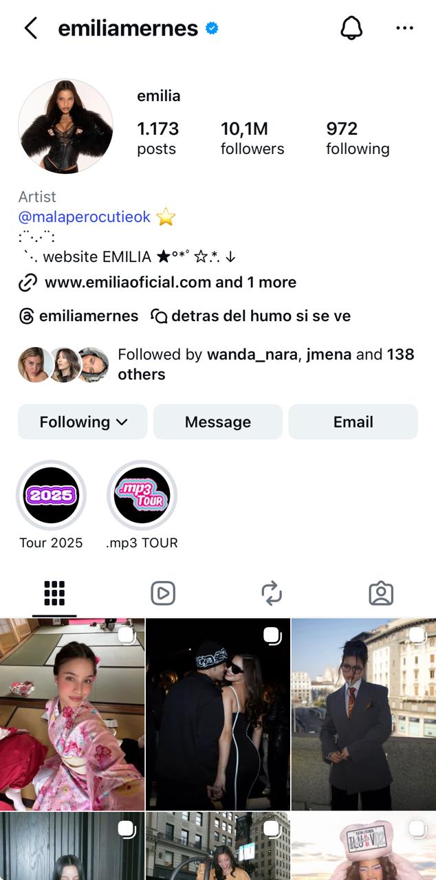 Cuando comenzó esta pelea Emilia tenía 10,1M de seguidores 