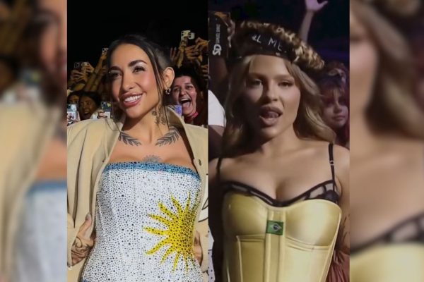 En plena polémica con Emilia Mernes indican que una amiga suya le copió un particular look a María Becerra en un show