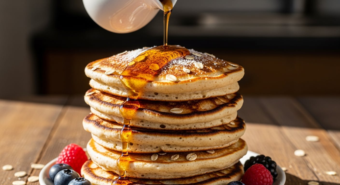 Los pancakes de avena combinan ingredientes naturales como huevo, canela y leche, ideales para desayunos calientes y nutritivos (Imagen Ilustrativa Infobae)