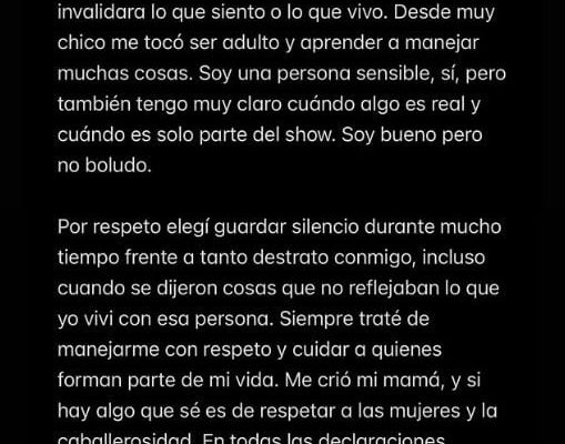 Ian Lucas habló por primera vez tras el escándalo con Evangelina Anderson: “Venía a casa y subía fotos”